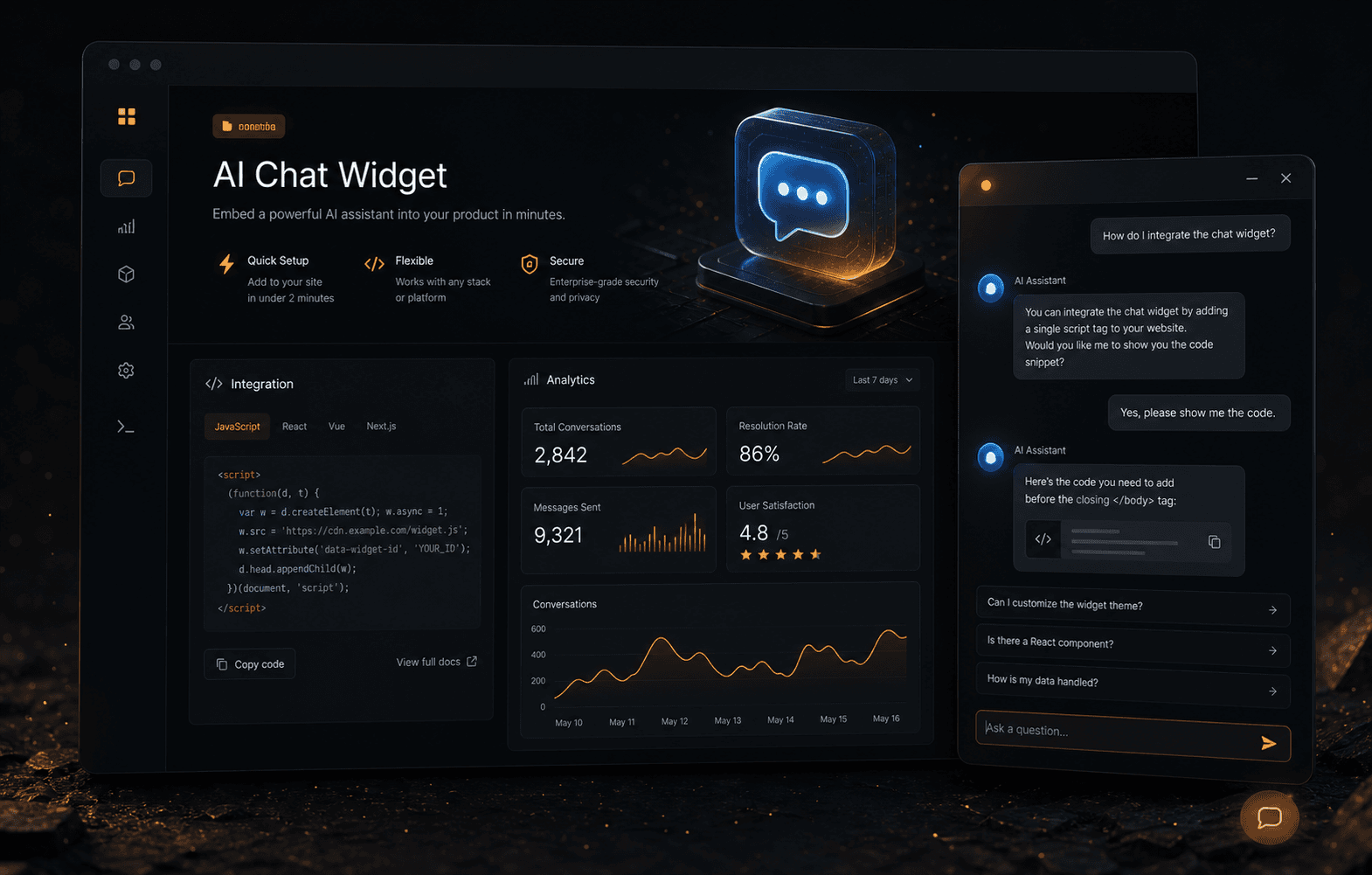 AI Chat Widget product visual